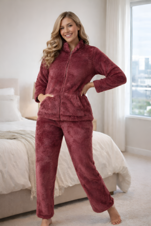 plaid checkered button down shirt & pyjama set in dark blue cotswool (copy)