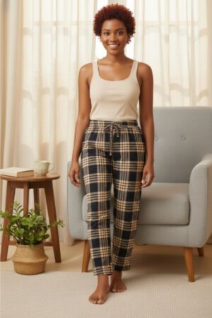 classic checkered pyjama in red cotswool